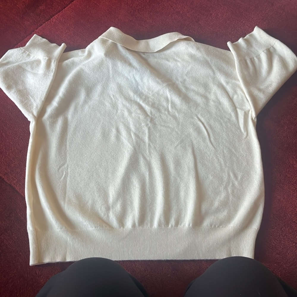 Anthropologie Cream Short Sleeve Top - Picture 6 of 6